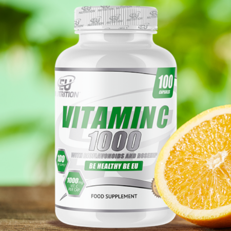 Vitamin C with Bioflavonoids Citrus and Rose Hip – 100 cápsulas – EU Nutrition