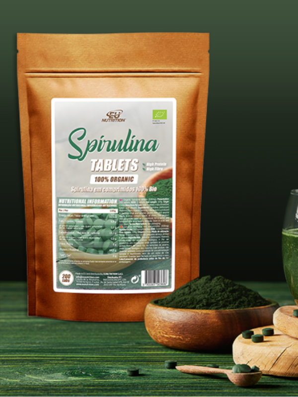 Spirulina 100% Organic - 200 comprimidos - EU Nutrition