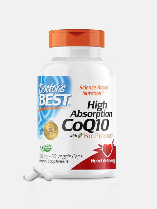 High Absorption CoQ10 with BioPerine 100mg - 60 veggie caps - Doctor's Best