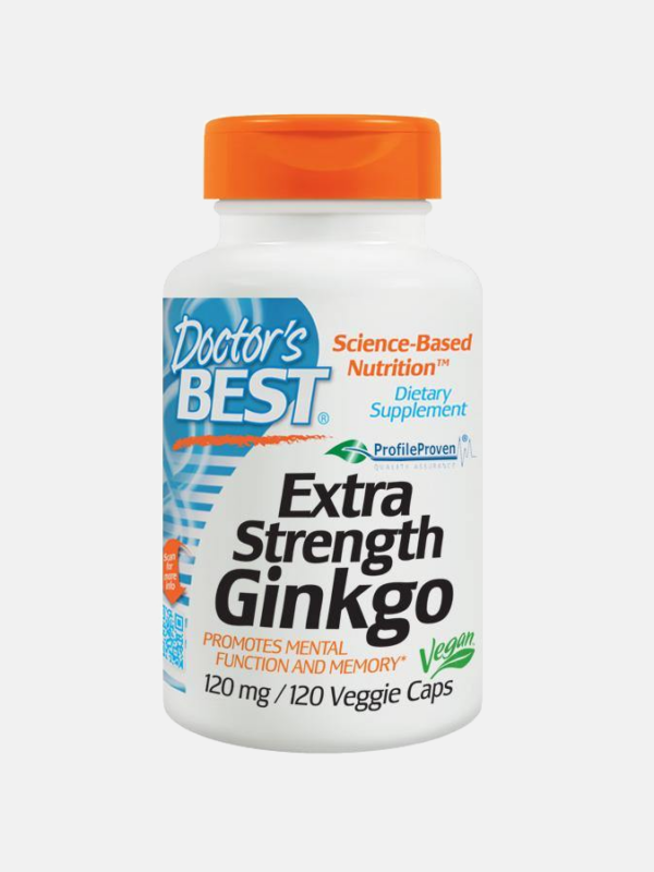 Extra Strength Ginkgo 120mg - 120 cápsulas - Doctor's Best