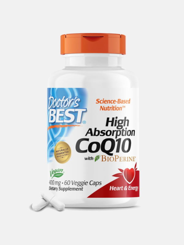 High Absorption CoQ10 with BioPerine 400mg - 60 veggie caps - Doctor's Best