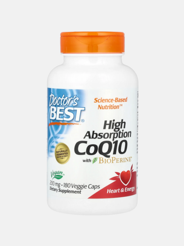 High Absorption CoQ10 with BioPerine 200mg - 180 veggie caps - Doctor's Best