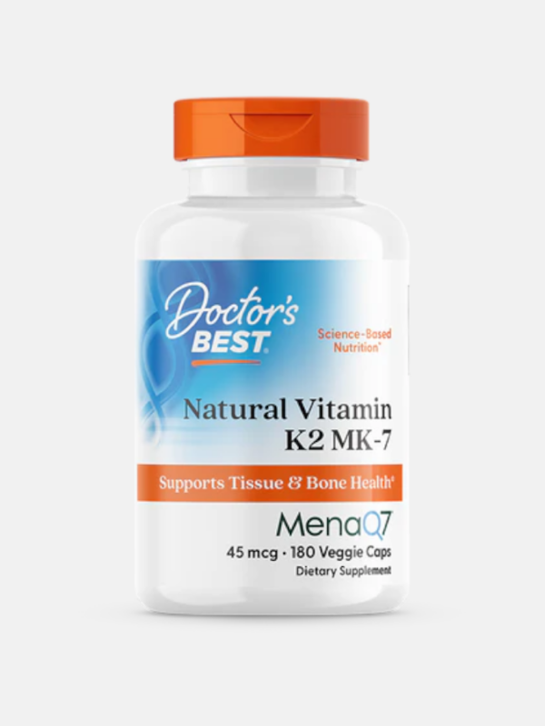 Vitamin K2 MK-7 with MenaQ7 45mcg - 180 veggie caps - Doctor's Best