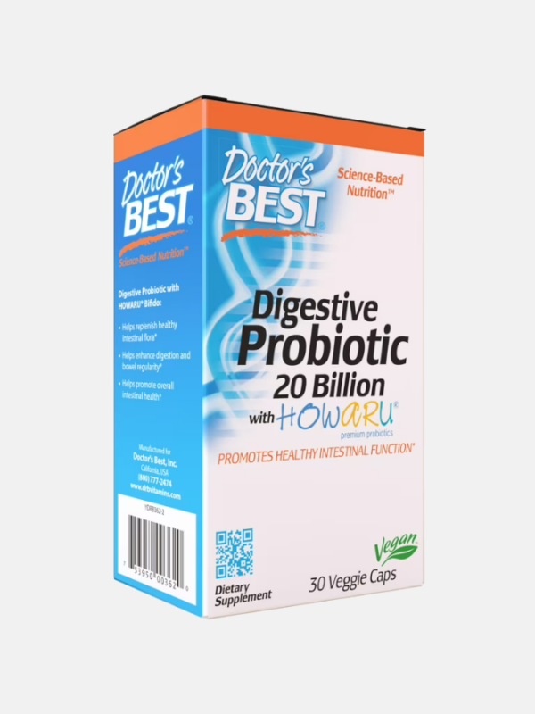 Digestive Probiotic with Howaru 20 Billion CFU - 30 cápsulas - Doctor's Best