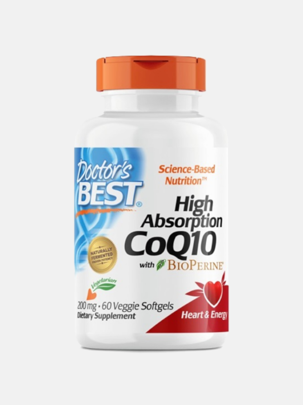 High Absorption CoQ10 with BioPerine 200mg - 60 veggie softgels - Doctor's Best