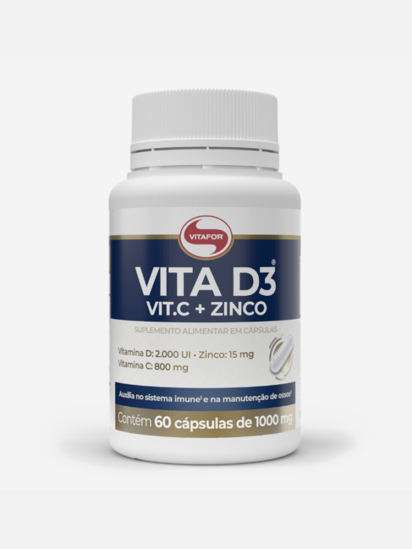 Vita D3 + C + Zinc - 60 cápsulas - Vitafor