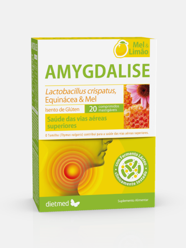 Amygdalise Miel y Limón - 20 comprimidos masticables - Dietmed