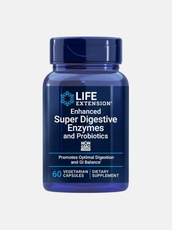 Enhanced Super Digestive Enzymes with Probiotics - 60 cápsulas - Life Extension