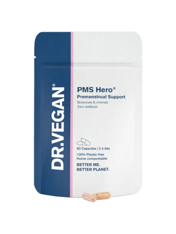 PMS Hero Premenstrual Support - 60 cápsulas - DR.VEGAN