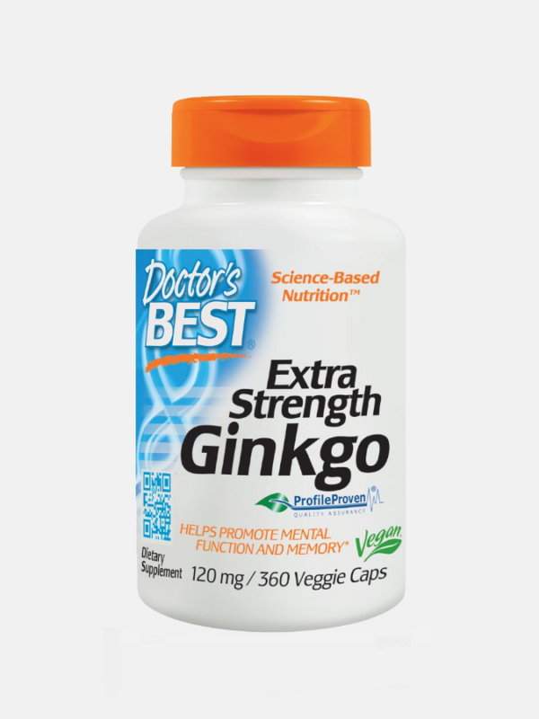 Extra Strength Ginkgo 120mg - 360 cápsulas - Doctor's Best