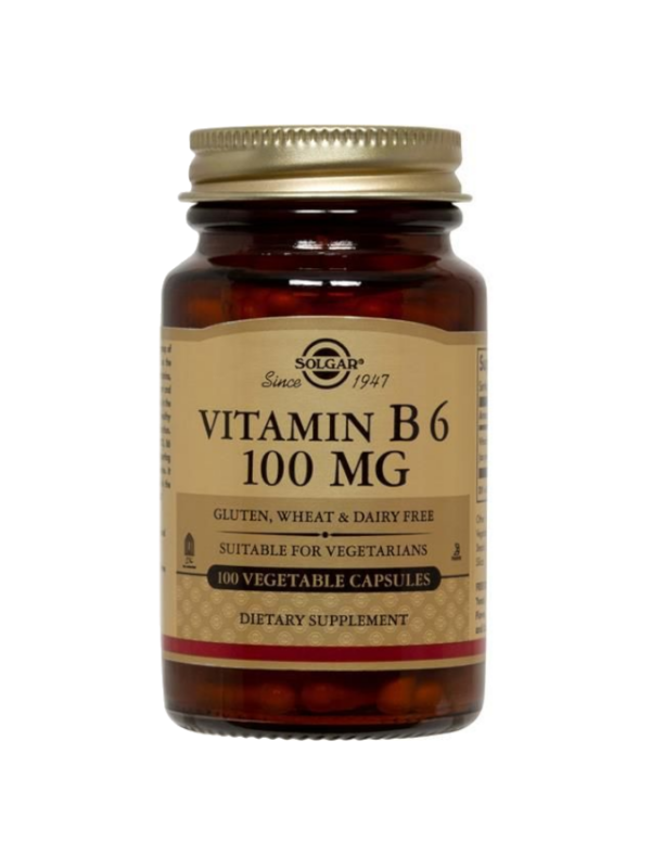 Vitamin B6 100mg - 100 cápsulas vegetais - Solgar