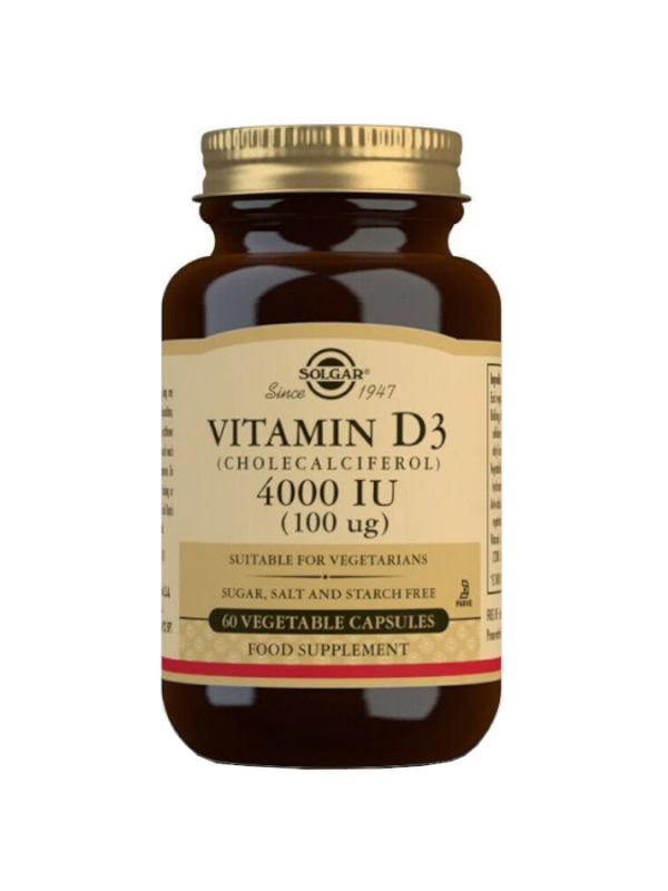 Vitamina D3 4000 UI - 60 cápsulas - Solgar