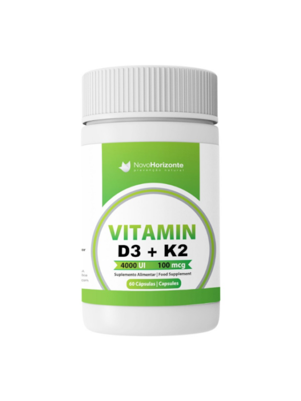 Vitamin D3 4000UI + k2 (MK7) 100mcg - 60 cápsulas - Novo Horizonte