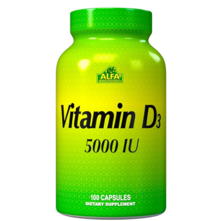 Vitamin D3 5000 UI – 100 cápsulas – Alfa Vitamins