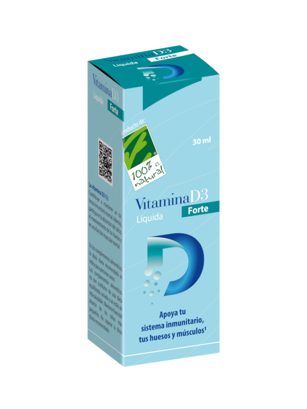 Vitamina D3 Líquida Forte - 30ml - Cien por Cien Natural